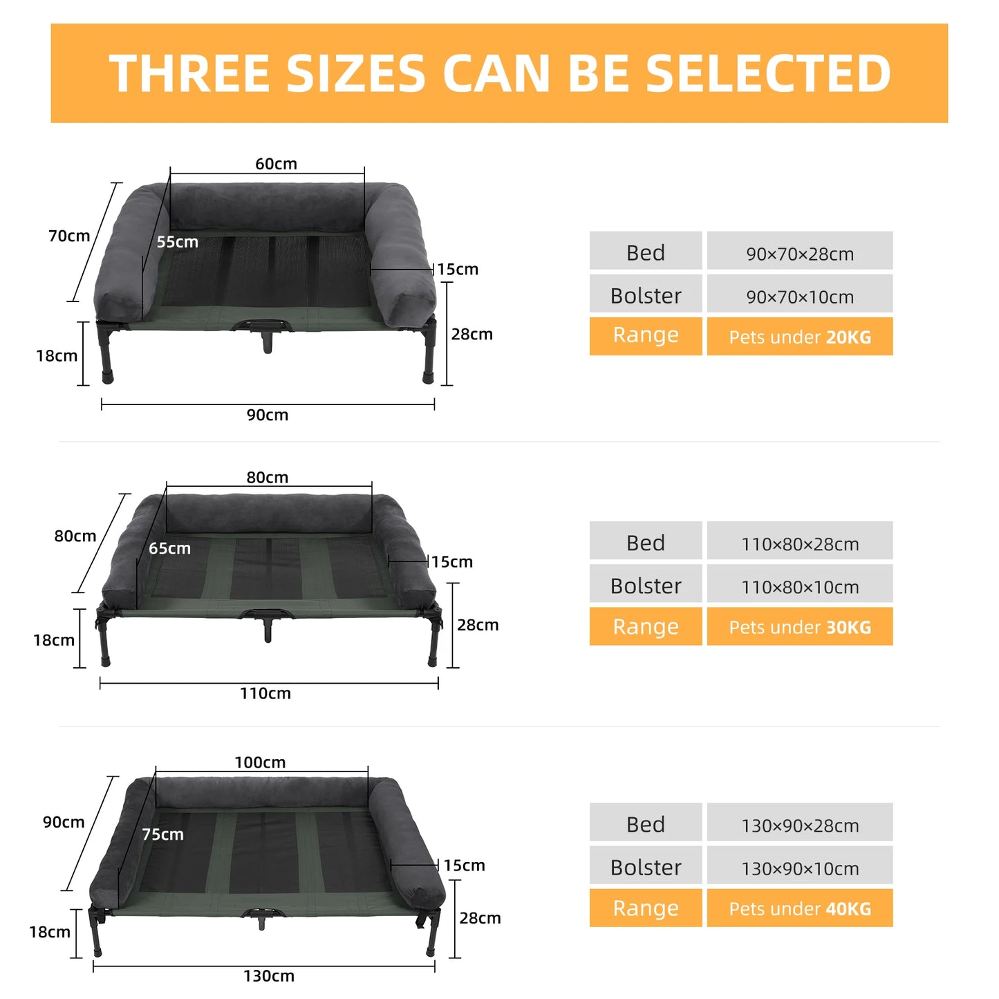 Bingopaw Elevated Indoor Outdoor Pet Lounger Bed With Bolster
