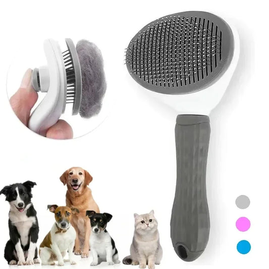 AEHOME Pet Grooming Brush Self-Cleaning Dematting Comb