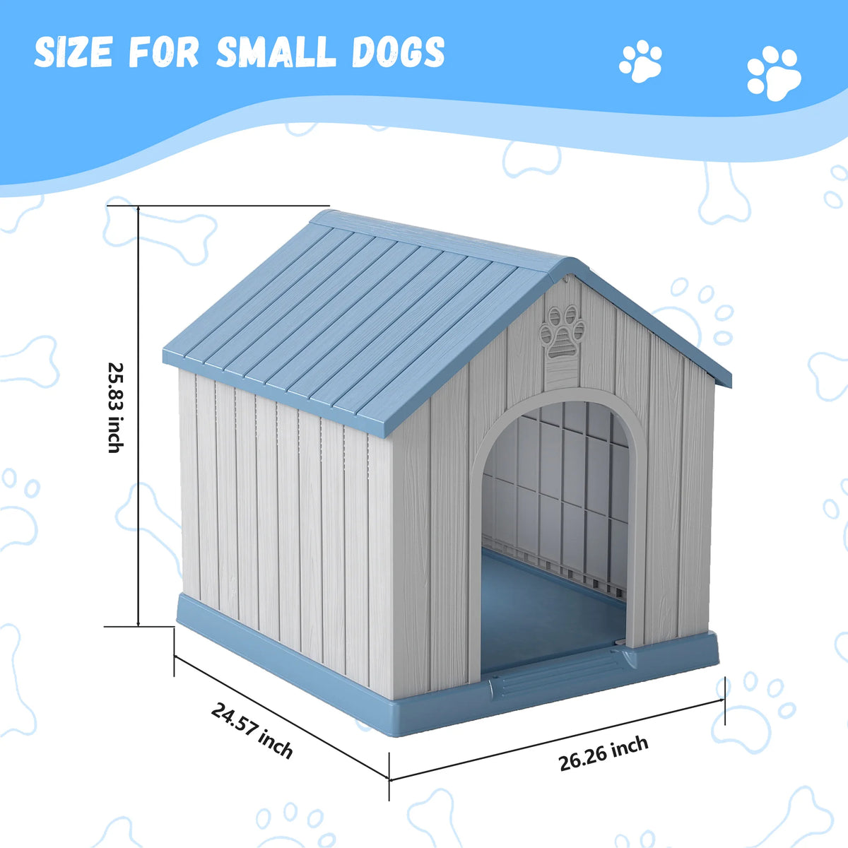 Plastic Dog House Weatherproof Indoor Outdoor Shelter