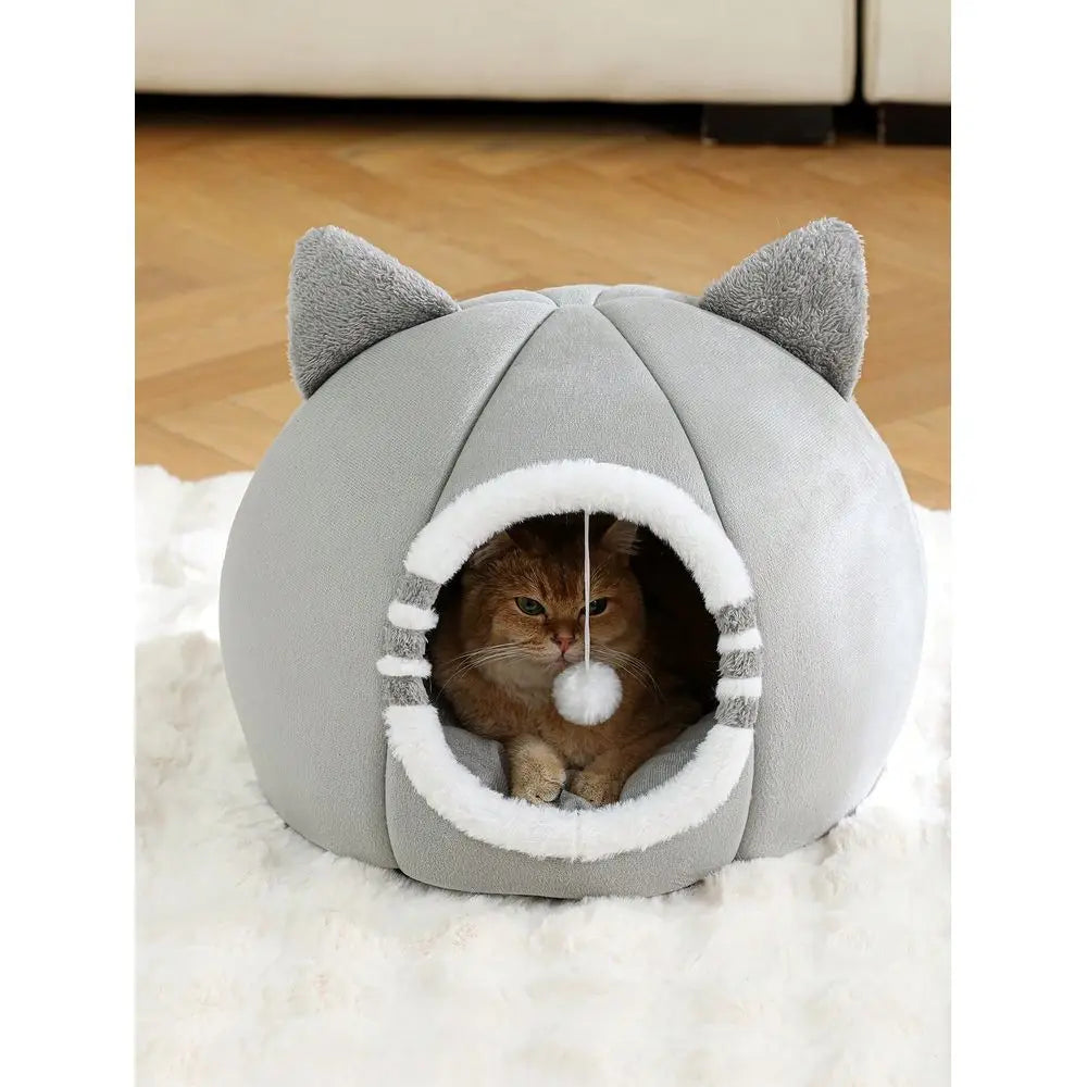 Washable Soft Cat Bed House for Indoor Cats and Kittens