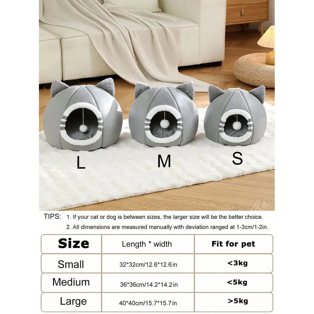 Washable Soft Cat Bed House for Indoor Cats and Kittens