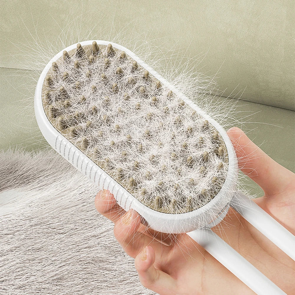 Electric Pet Steam Brush 3 In 1 Hair Removal Comb