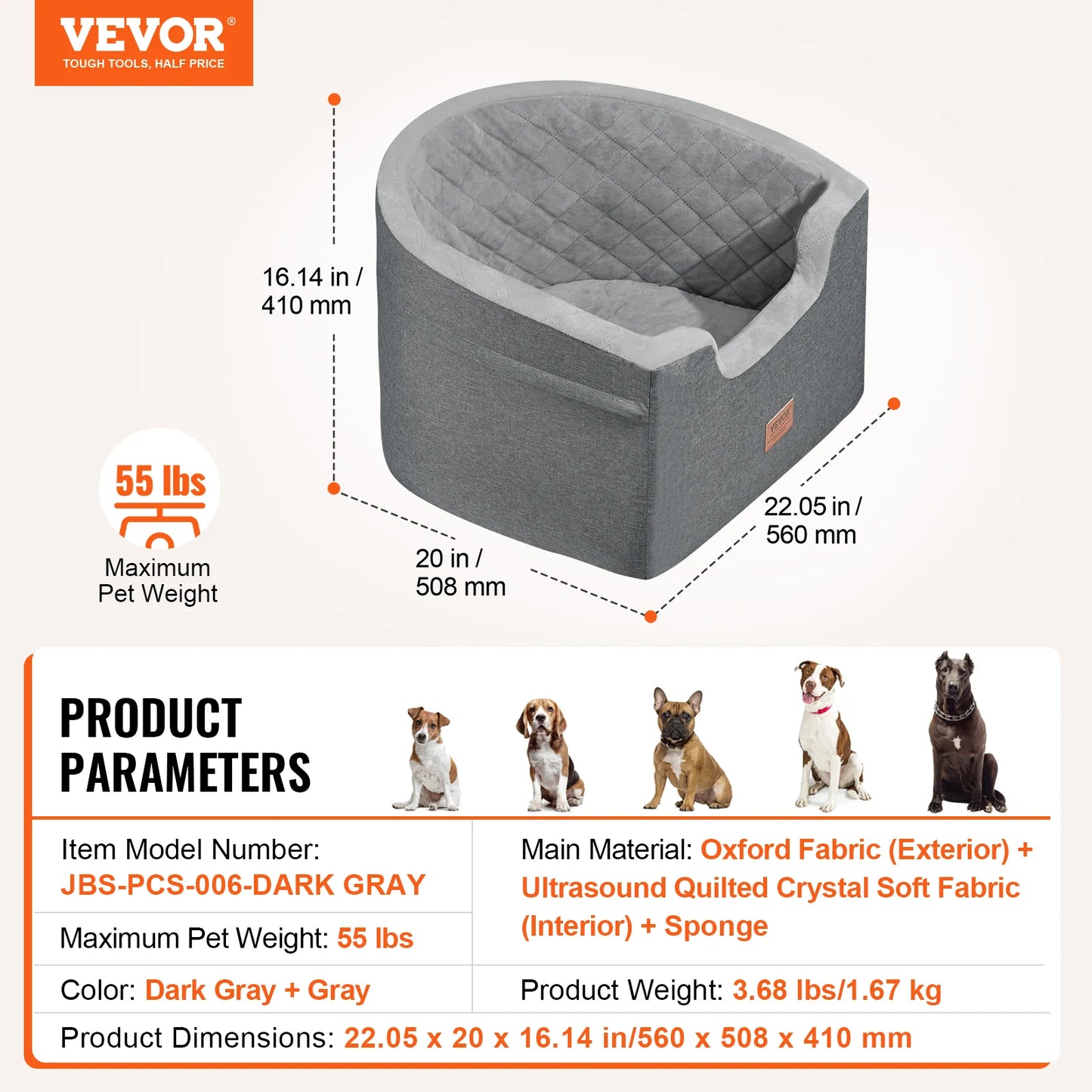 SucceBuy Waterproof Dog Car Seat Booster With Leash