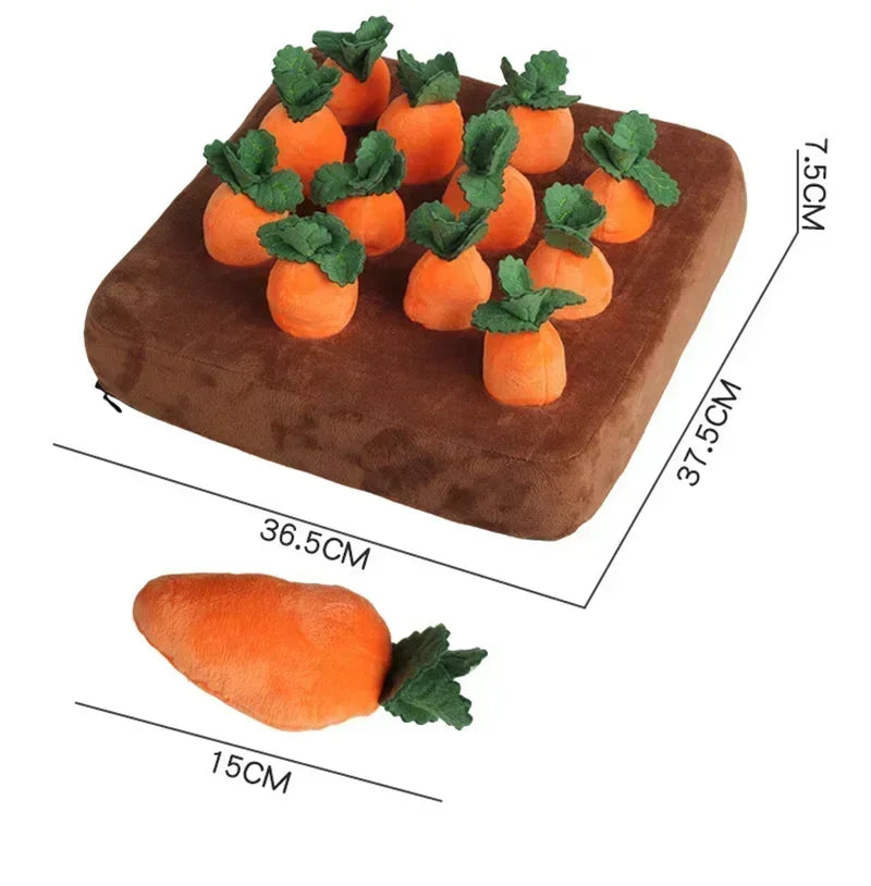 Dog Snuffle Mat Plush Carrot Toy Vegetable Field Interactive