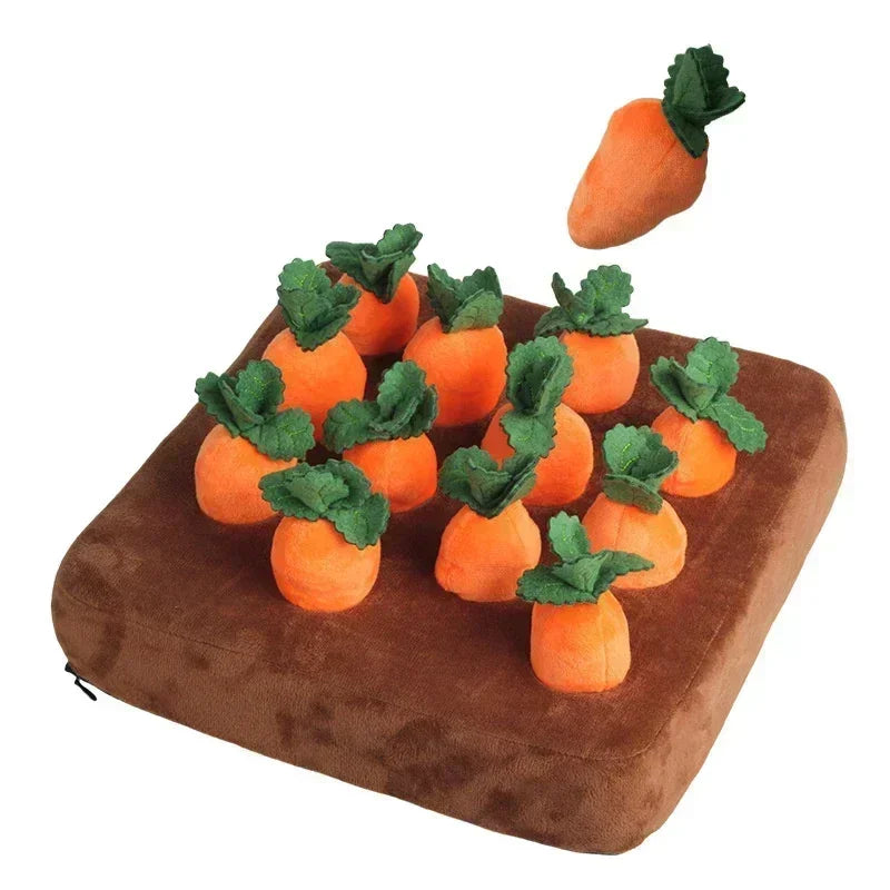 Dog Snuffle Mat Plush Carrot Toy Vegetable Field Interactive