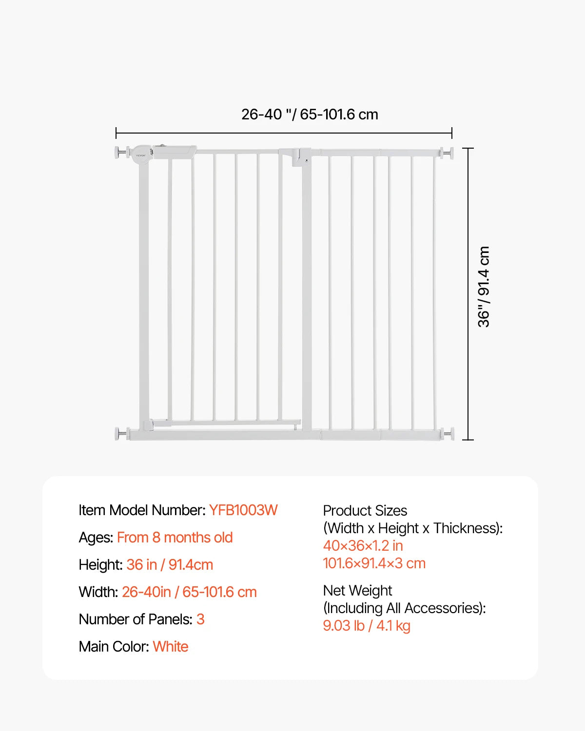 SucceBuy Easy Step Walk Thru Baby And Dog Gate With Pressure Mount
