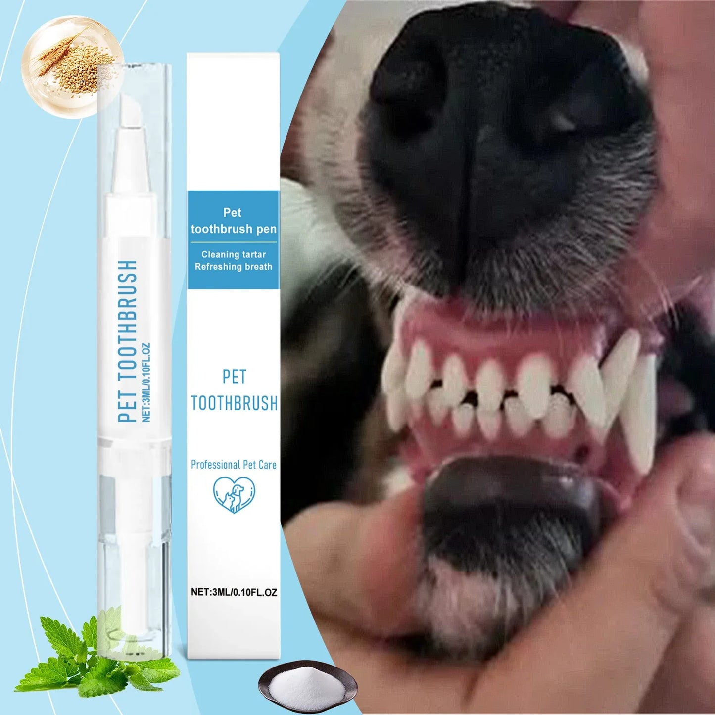 Pet Toothbrush Pen All In One Teeth Cleaning With Toothpaste For Dogs And Cats