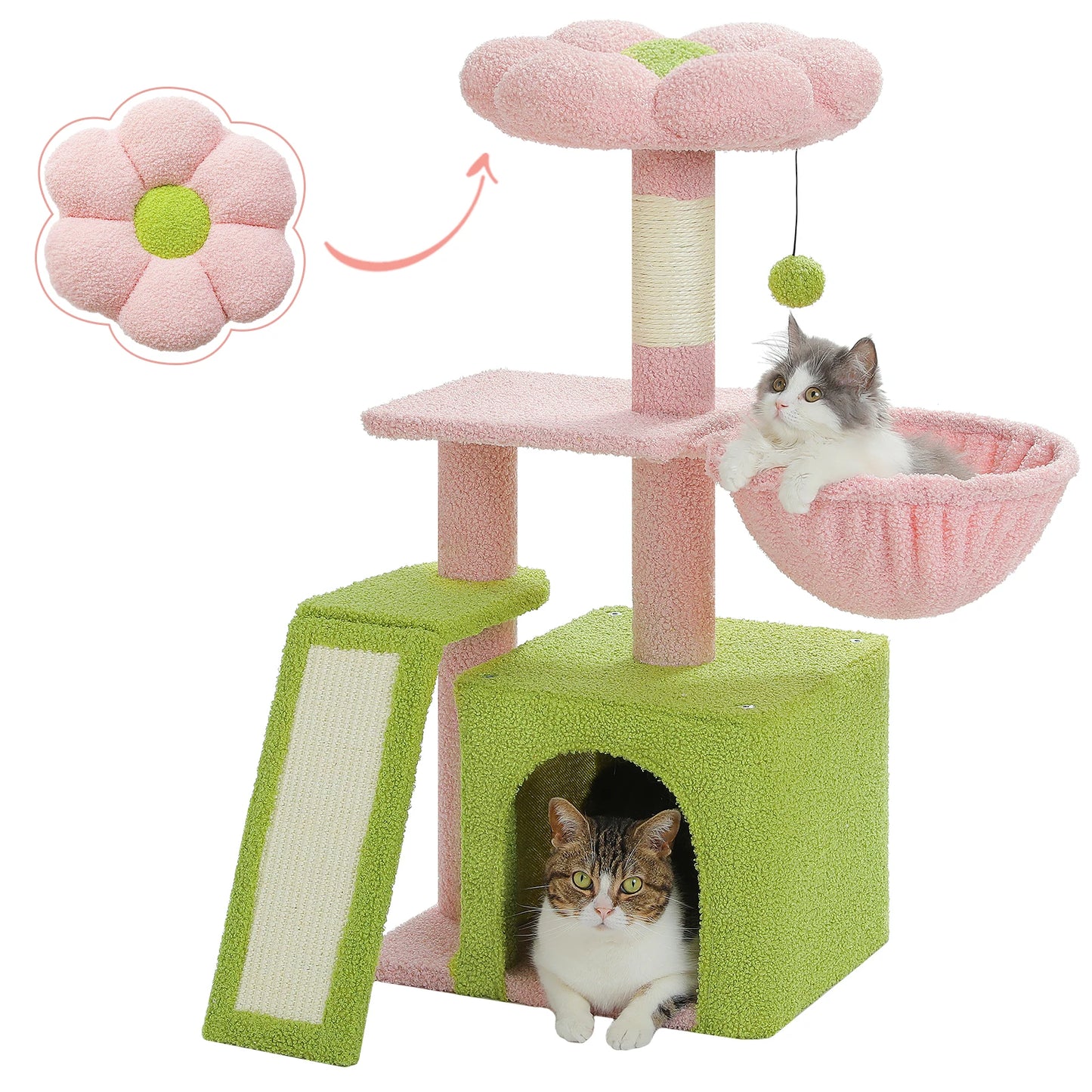 PEQULTICN Cat Tree Tower With Sisal Scratching Post