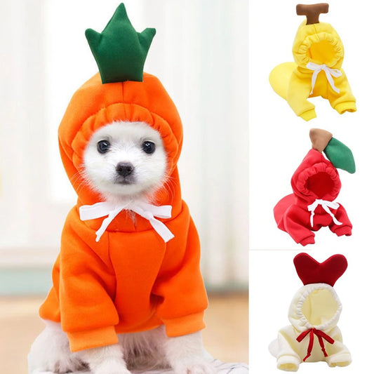 NONECN Cute Fruit Dog Hoodie For Dogs Warm Fleece Cozy