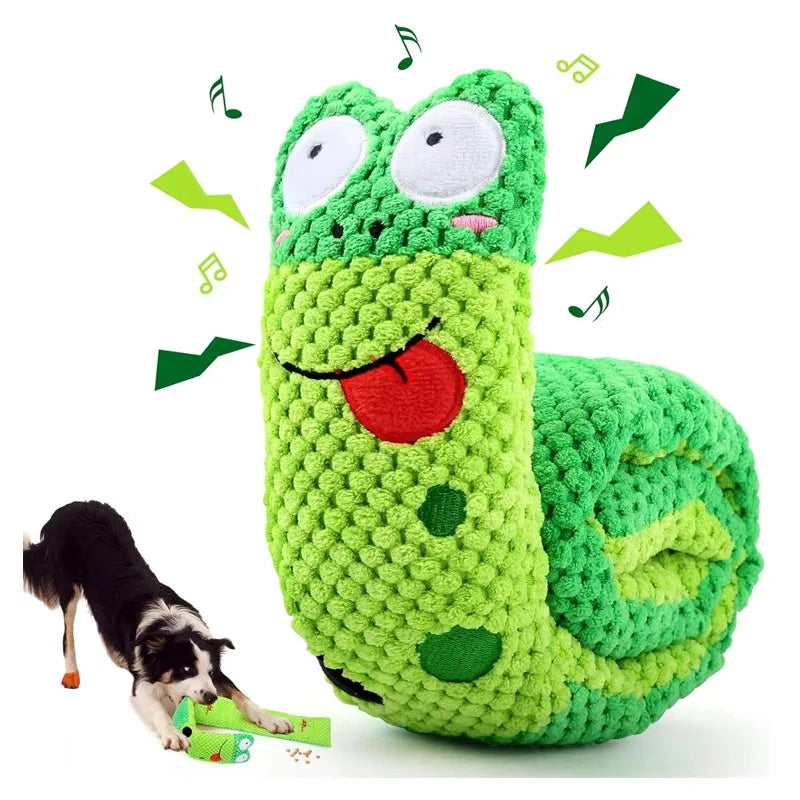YTYIN Dog Puzzle Feeder Interactive Plush Snail Toy