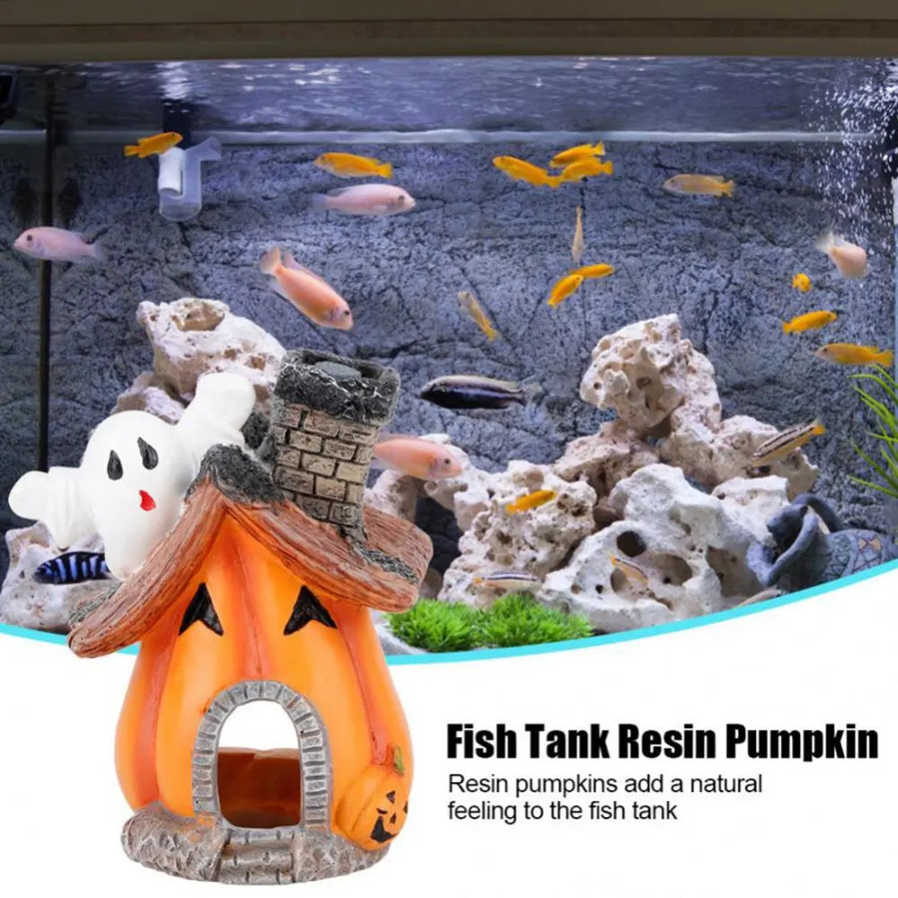 Halloween Pumpkin Aquarium Ornament For Fish Tank Decor