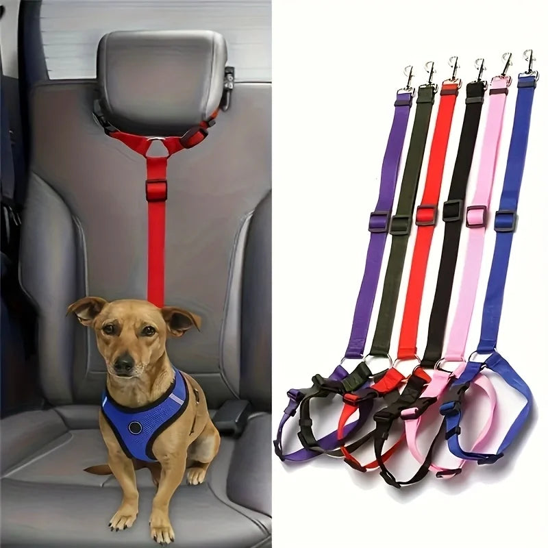 Two-in-One Pet Car Seat Belt Nylon Leash and Harness