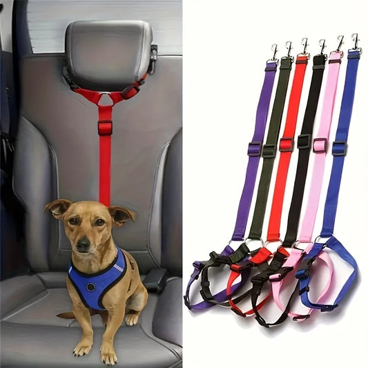 Two-in-One Pet Car Seat Belt Nylon Leash and Harness