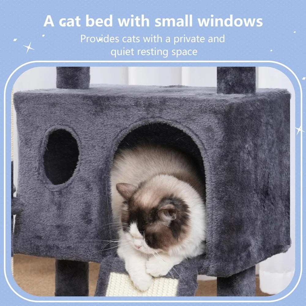 NBVCX Cat Tree Tower With Scratching Posts And Hammock