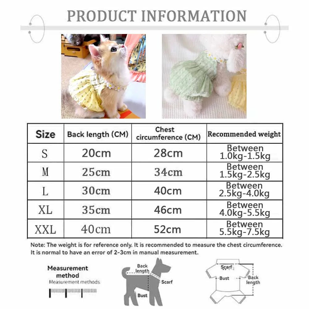 Chic Cat Dress Summer Princess Style For Pets Everywhere