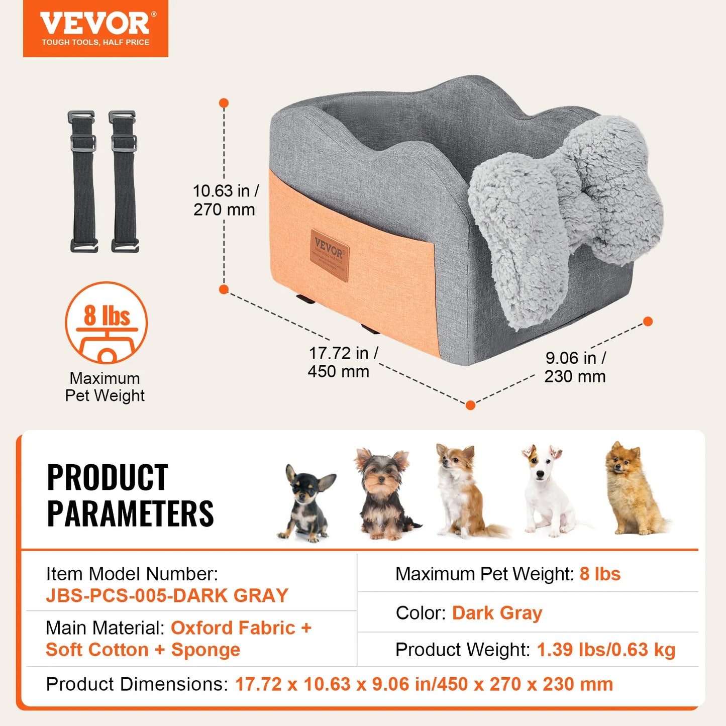 SucceBuy Waterproof Dog Car Seat Booster With Leash