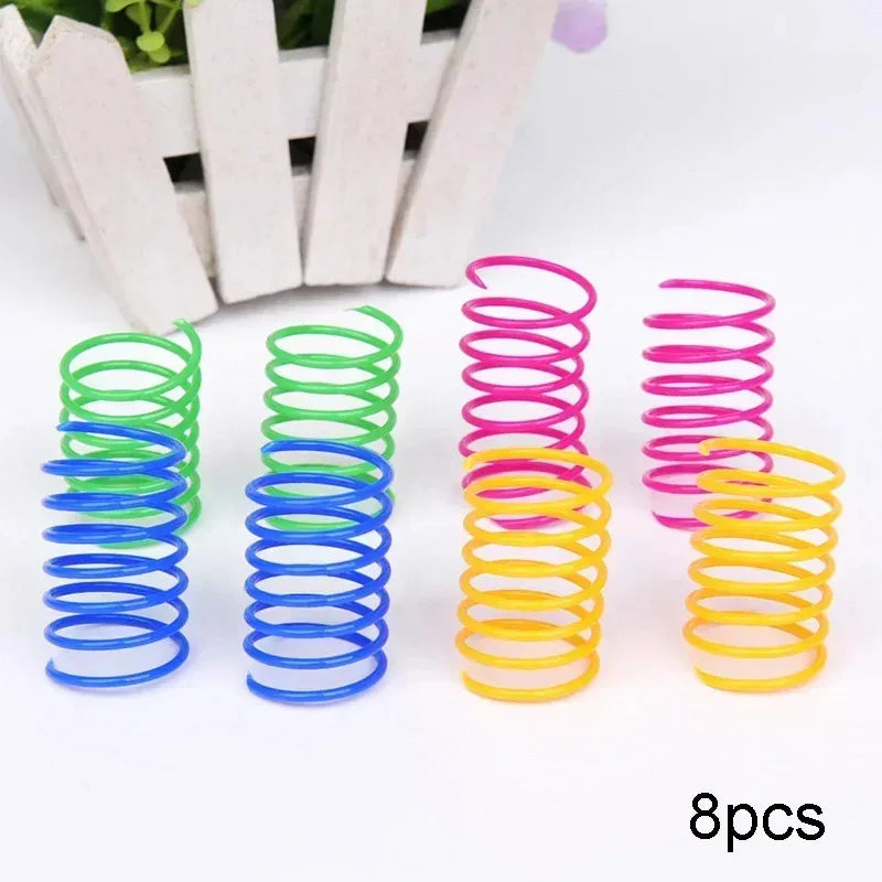 Cat Spring Toys Set For Indoor Cats Durable Plastic Interactive Coils