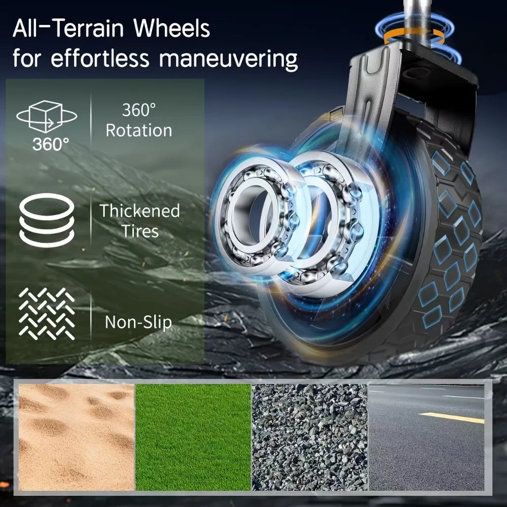 Heavy-Duty All-Terrain Folding Cart With Stainless Steel Frame