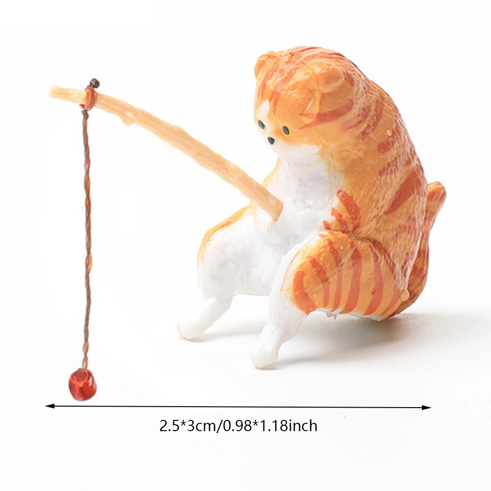 Alloet Kitten Fishing Ornament Aquarium Landscape Decor