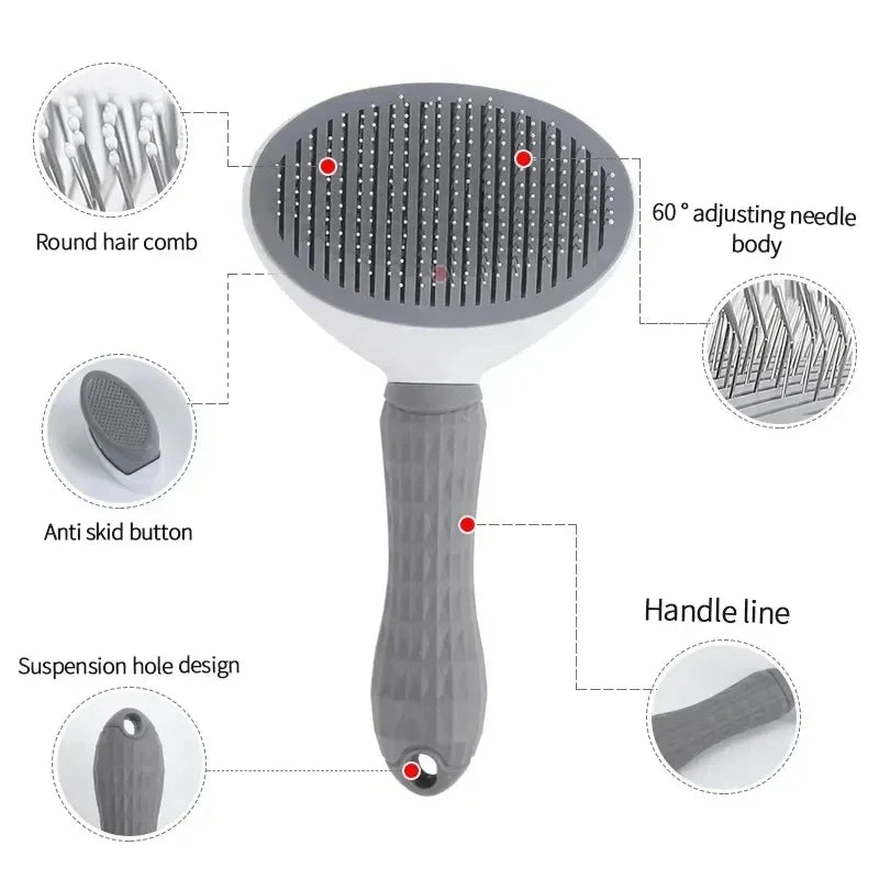 AEHOME Pet Grooming Brush Self-Cleaning Dematting Comb