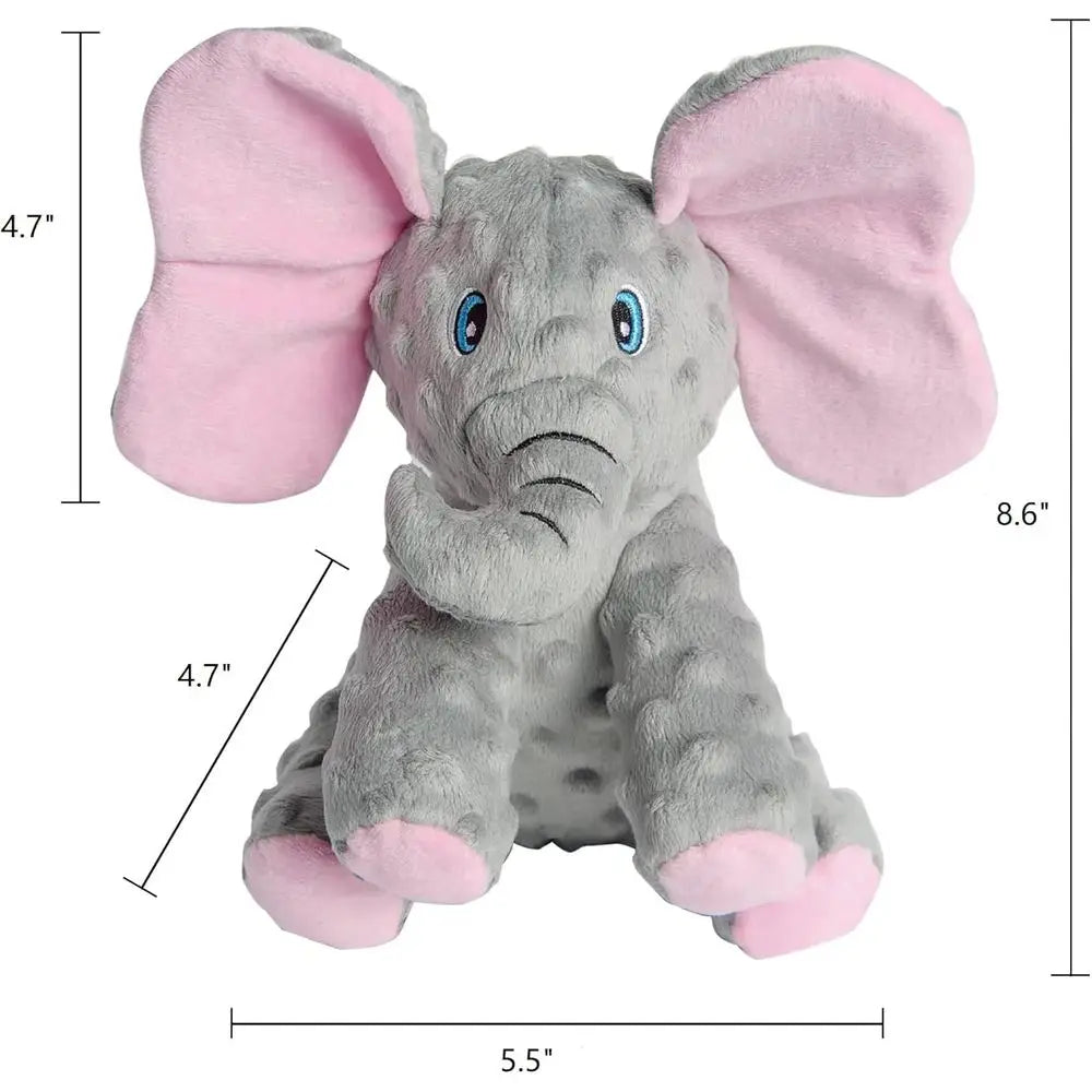Cute Squeaky Elephant Plush Dog Toy With Crinkle Paper