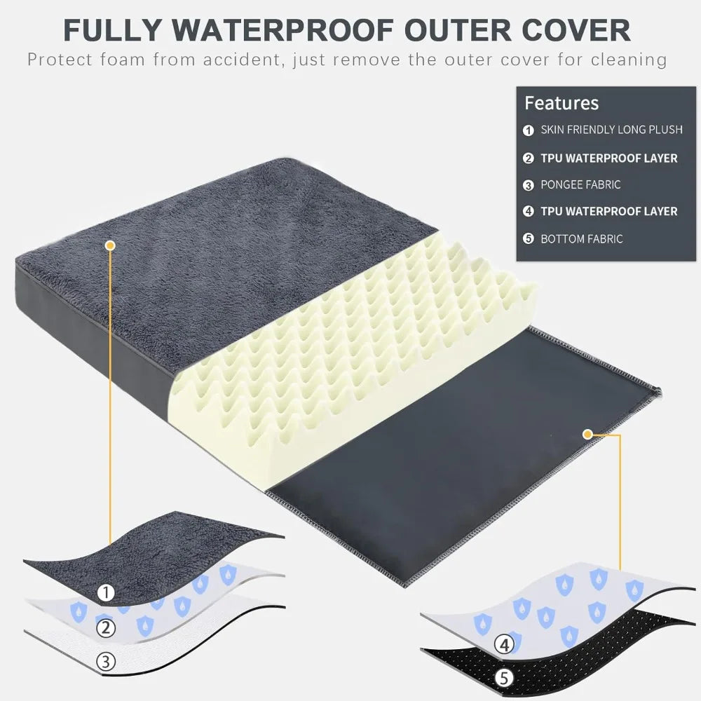 DAFIFY Waterproof Orthopedic Dog Bed With Removable Washable Cover