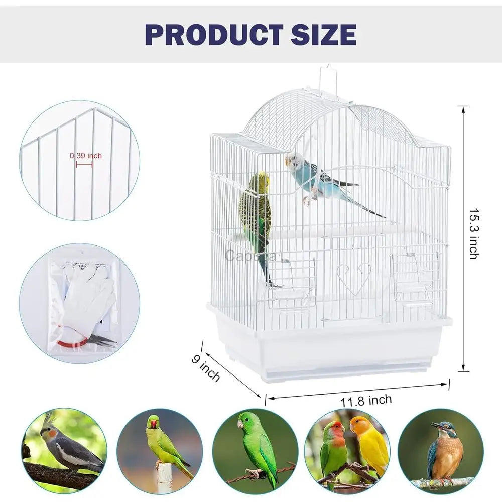 Portable Bird Cage Kit For Small Birds With Accessories
