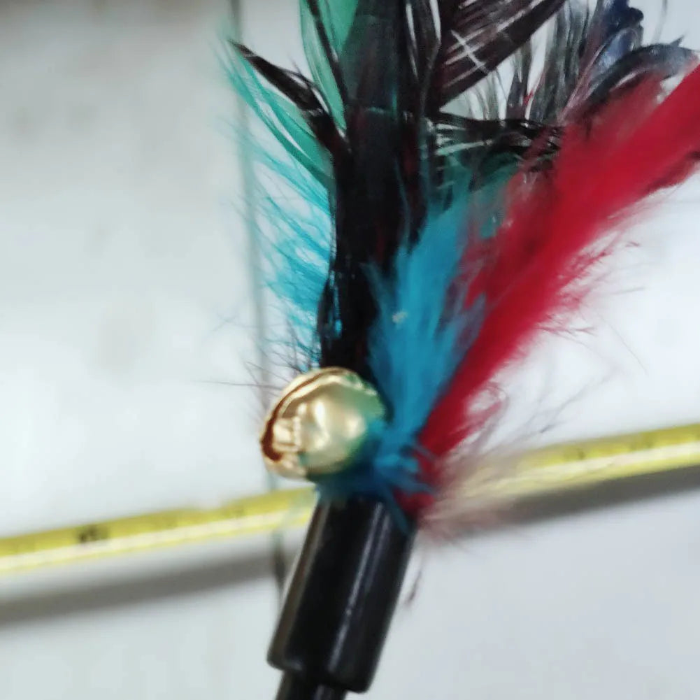 APWIKOGERCat Interactive Cat Wand With Chicken Feather Bell