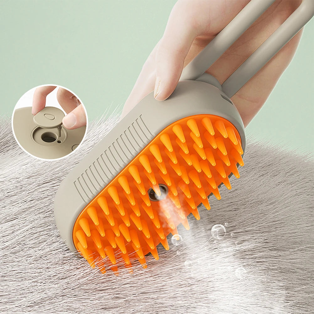 Electric Pet Steam Brush 3 In 1 Hair Removal Comb