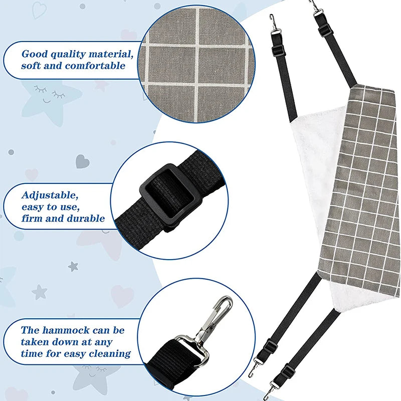 Cat Hanging Hammock With Adjustable Straps Double Sided Bed Pad