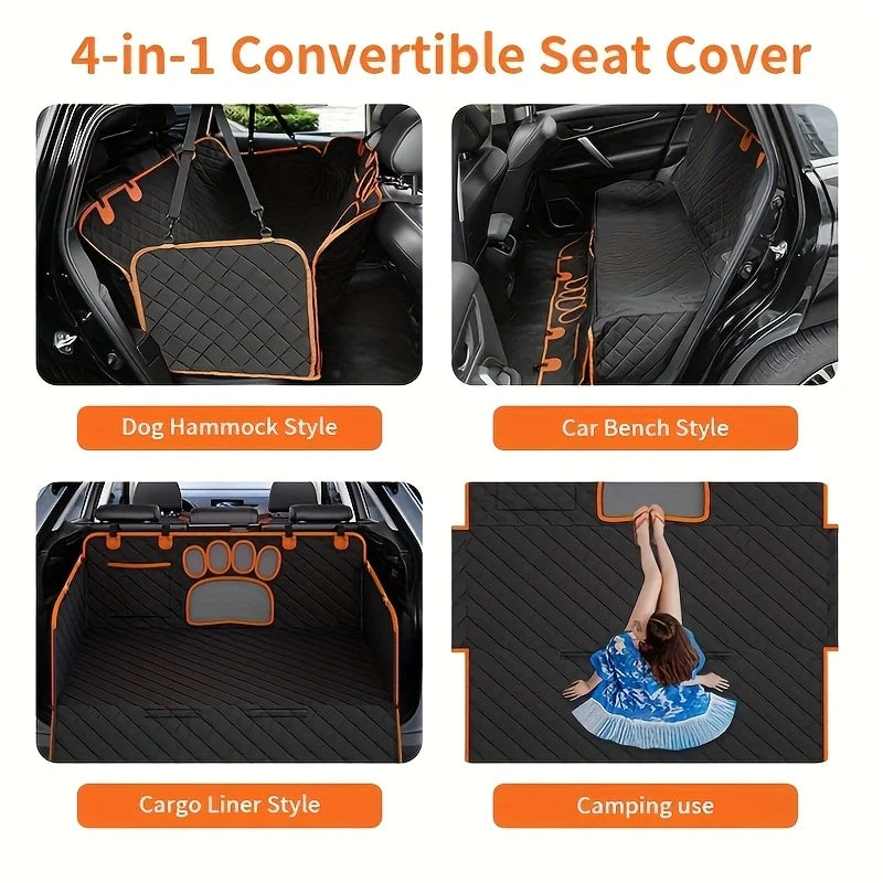 NONECN Dog Rear Seat Cover Hammock For Cars Scratch Resistant