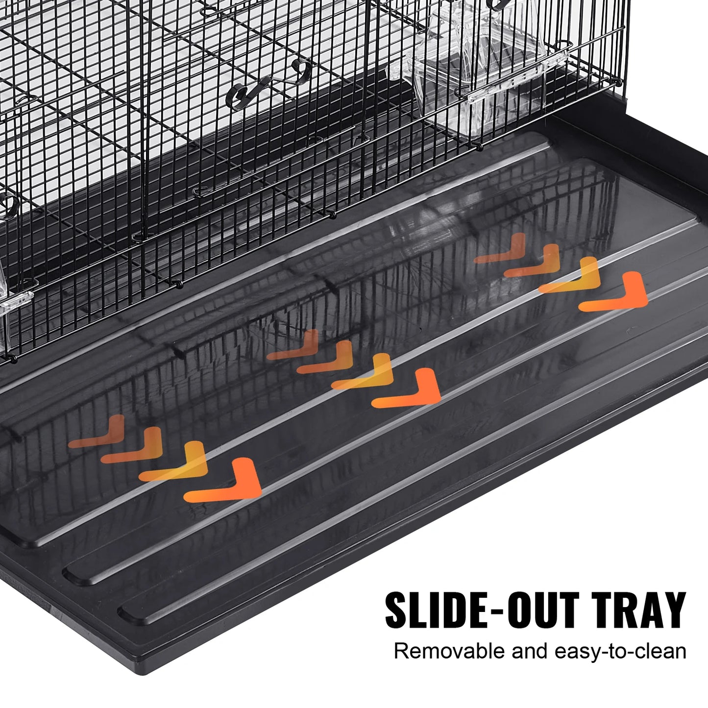 SucceBuy Stainless Steel Parakeet Cage With Rolling Stand Tray