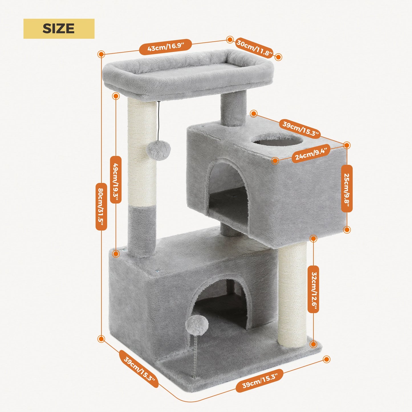 PAWZ Road Large Cat Tree Multi Level Tower With Condos