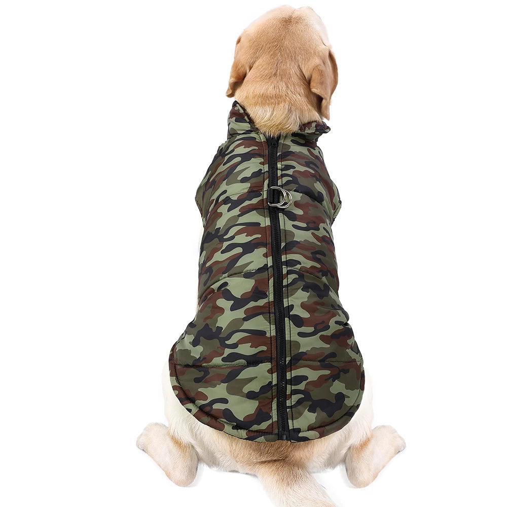 Winter Camouflage Dog Coat Waterproof Warm Windproof Apparel Large Dogs