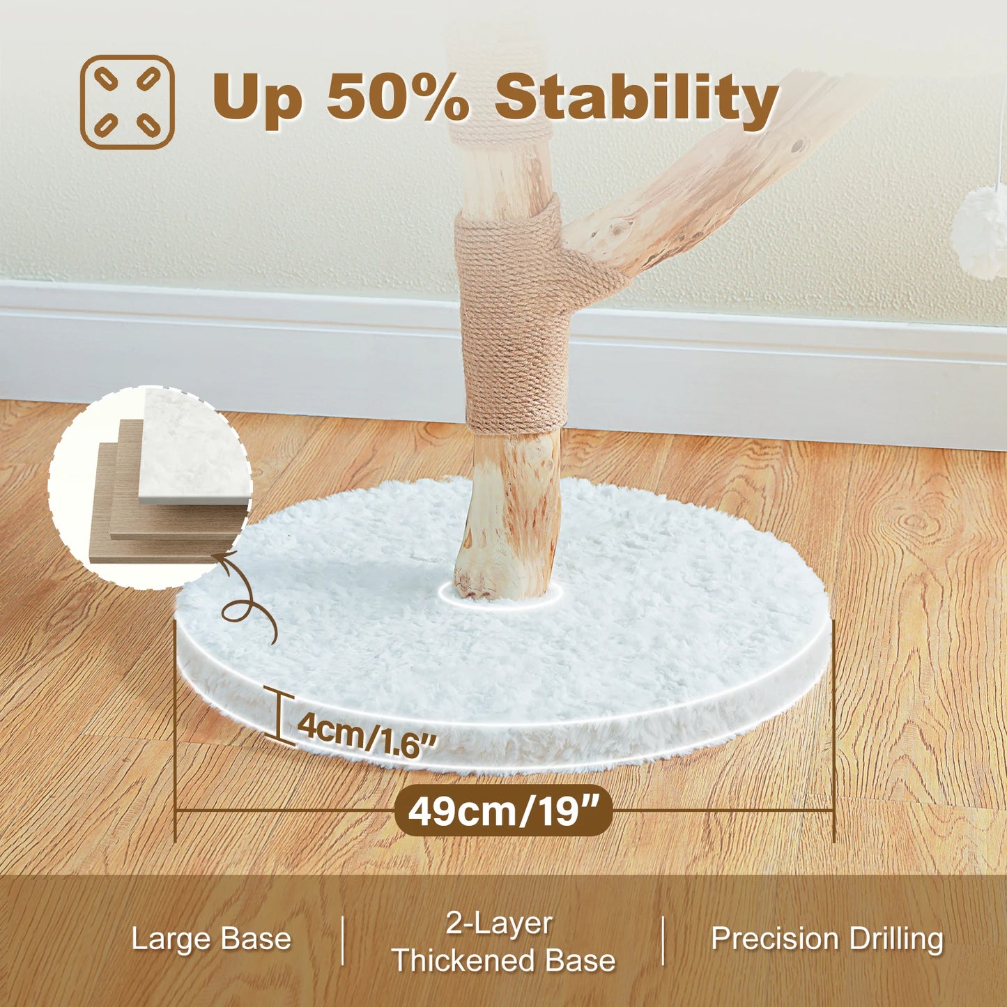 PAWZ Road Modern Cat Tree Tower With Solid Wood Posts