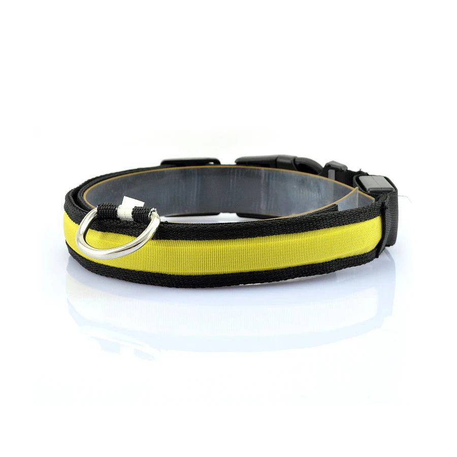 NONECN Glowing Nylon LED Dog Collar For Night Safety