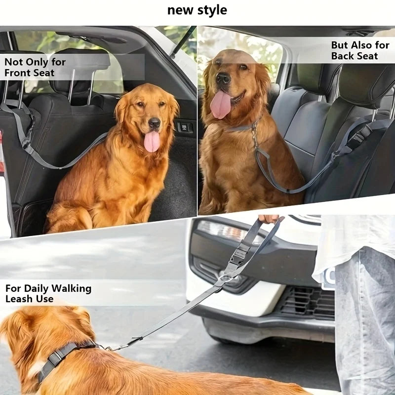 Two-in-One Pet Car Seat Belt Nylon Leash and Harness