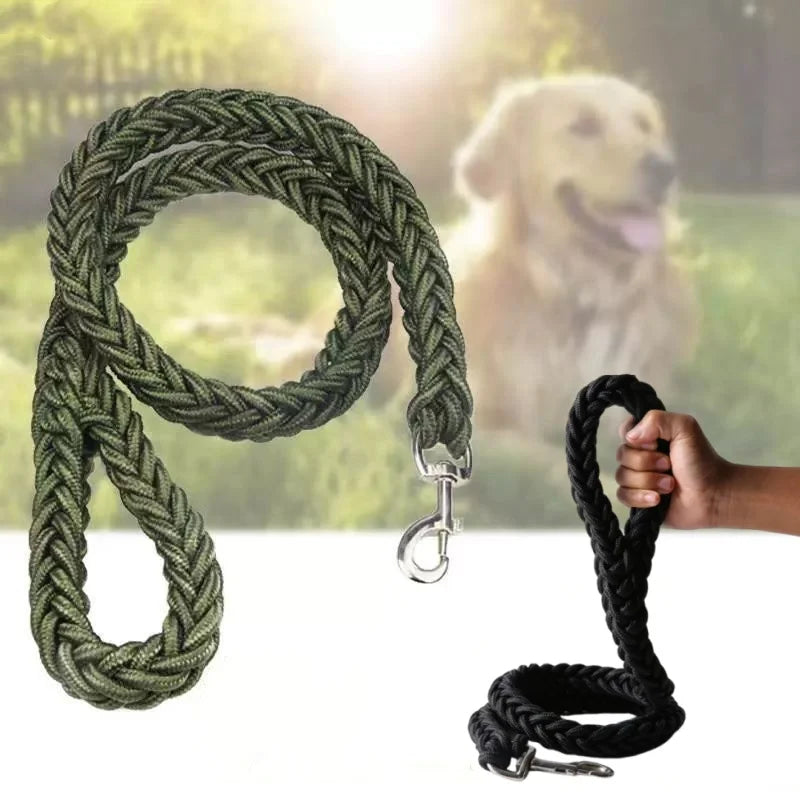 Nylon Braided Dog Leash For Large Breeds Walking Outdoor Training