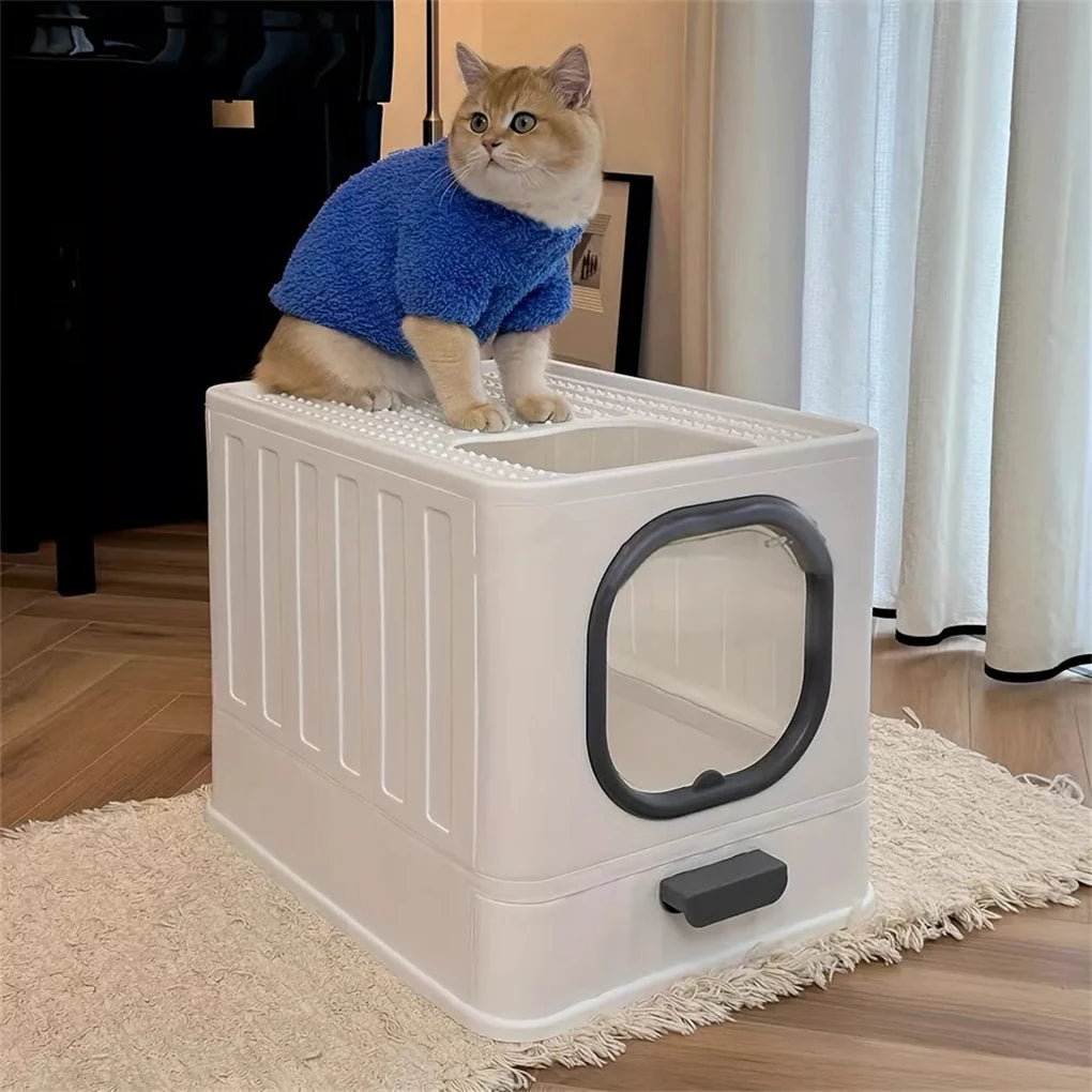 Fully Enclosed Cat Litter Box With Lid And Scoop For Kittens