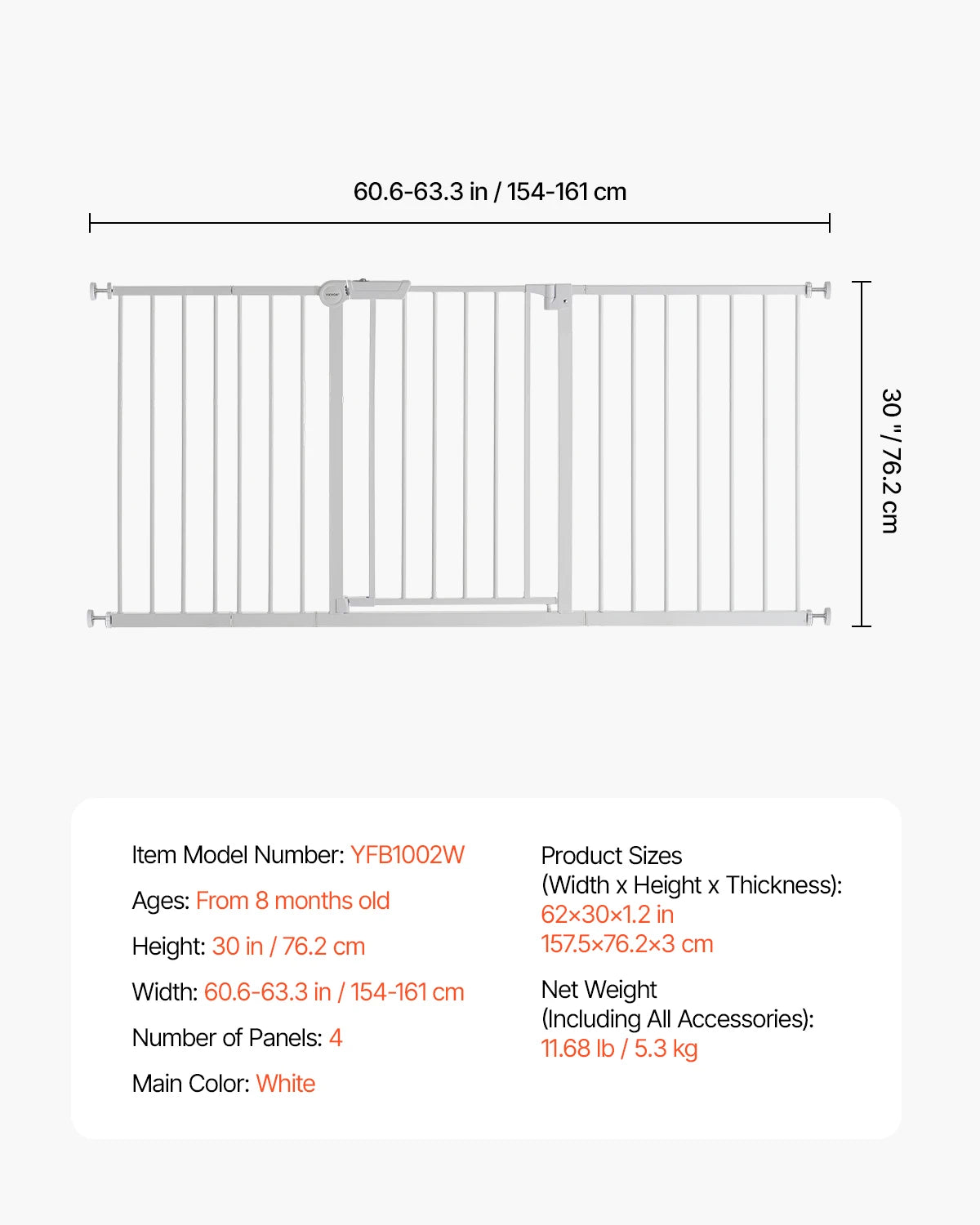 SucceBuy Easy Step Walk Thru Baby And Dog Gate With Pressure Mount