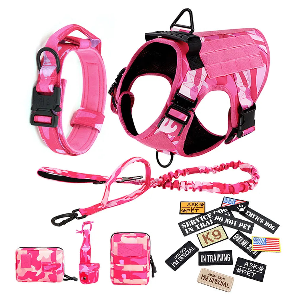 PETRAVEL Military Camouflage Dog Harness For All Dogs