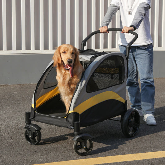 Portable Dog Stroller Foldable Pet Carrier with Wheels