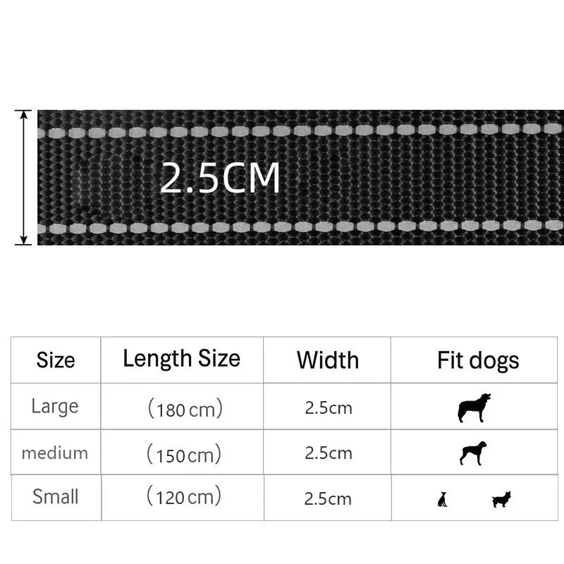 Heavy Duty Nylon Dog Leash With Double Handle For Training