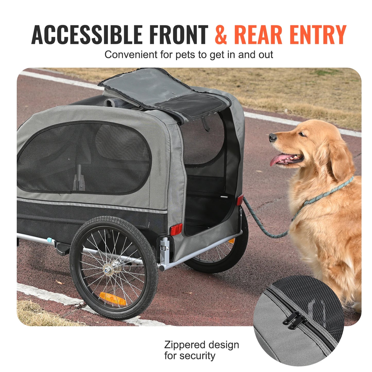 Dog Bike Trailer Pet Cart For Dogs Collapsible Carrier