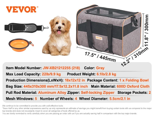 Pet Cat Carrier Backpack With Wheels Telescopic Handle For Travel
