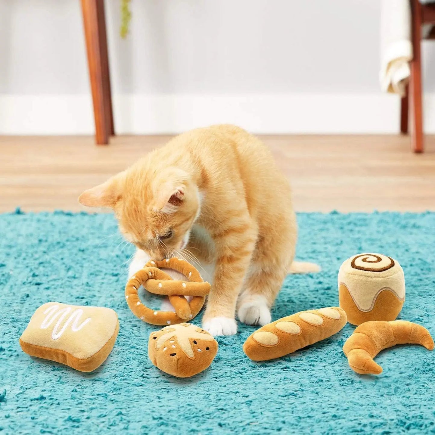 Bread Shaped Cat Mint Toy For Indoor Interactive Play