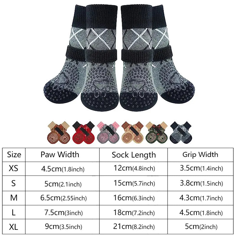 NONECN AntiSlip Dog Socks Paw Protectors For Indoor Outdoor Traction