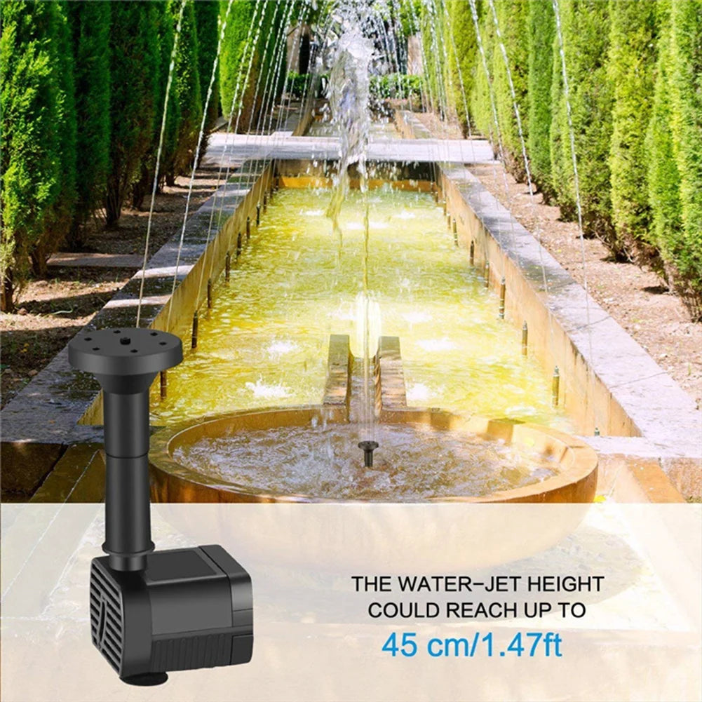 Solar Fountain Pump Kit Six Nozzles For Ponds Bird Bath