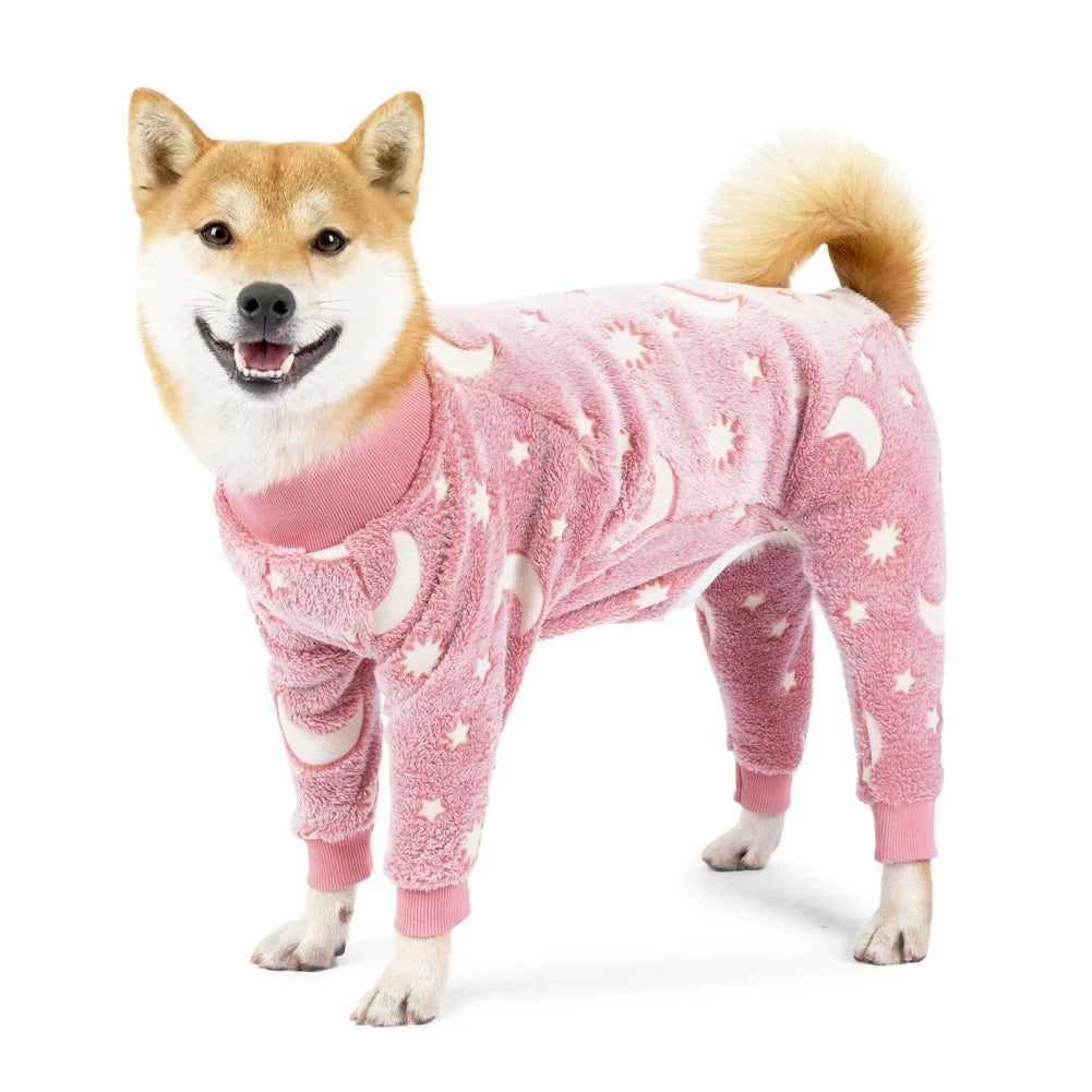 Winter Fleece Dog Jumpsuit For Pets Warm Cozy Overalls
