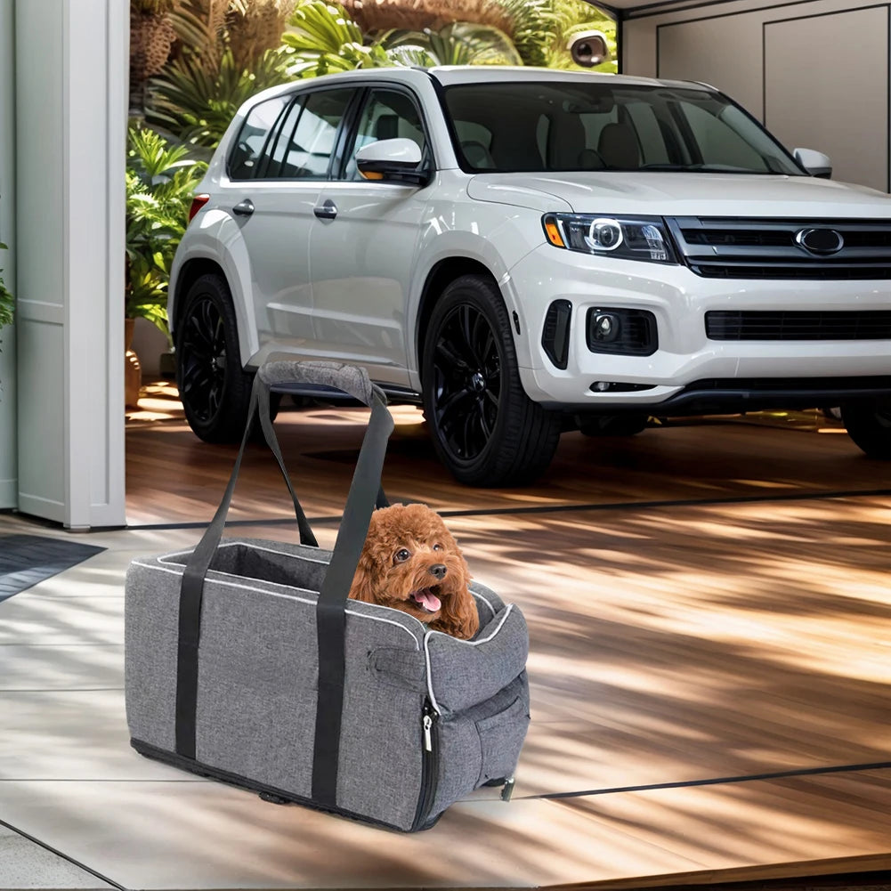 NONEDog Multipurpose Center Console Dog Car Seat With Shoulder Straps